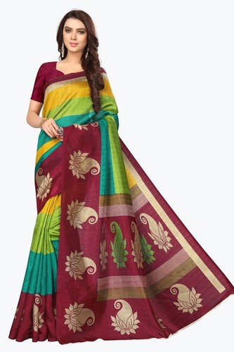 Multy Color Printed Saree - Art Silk, 6.3 Mtr | Party Wear, Suitable for All Seasons: Rainy, Spring, Summer, Winter, Other Indian Style