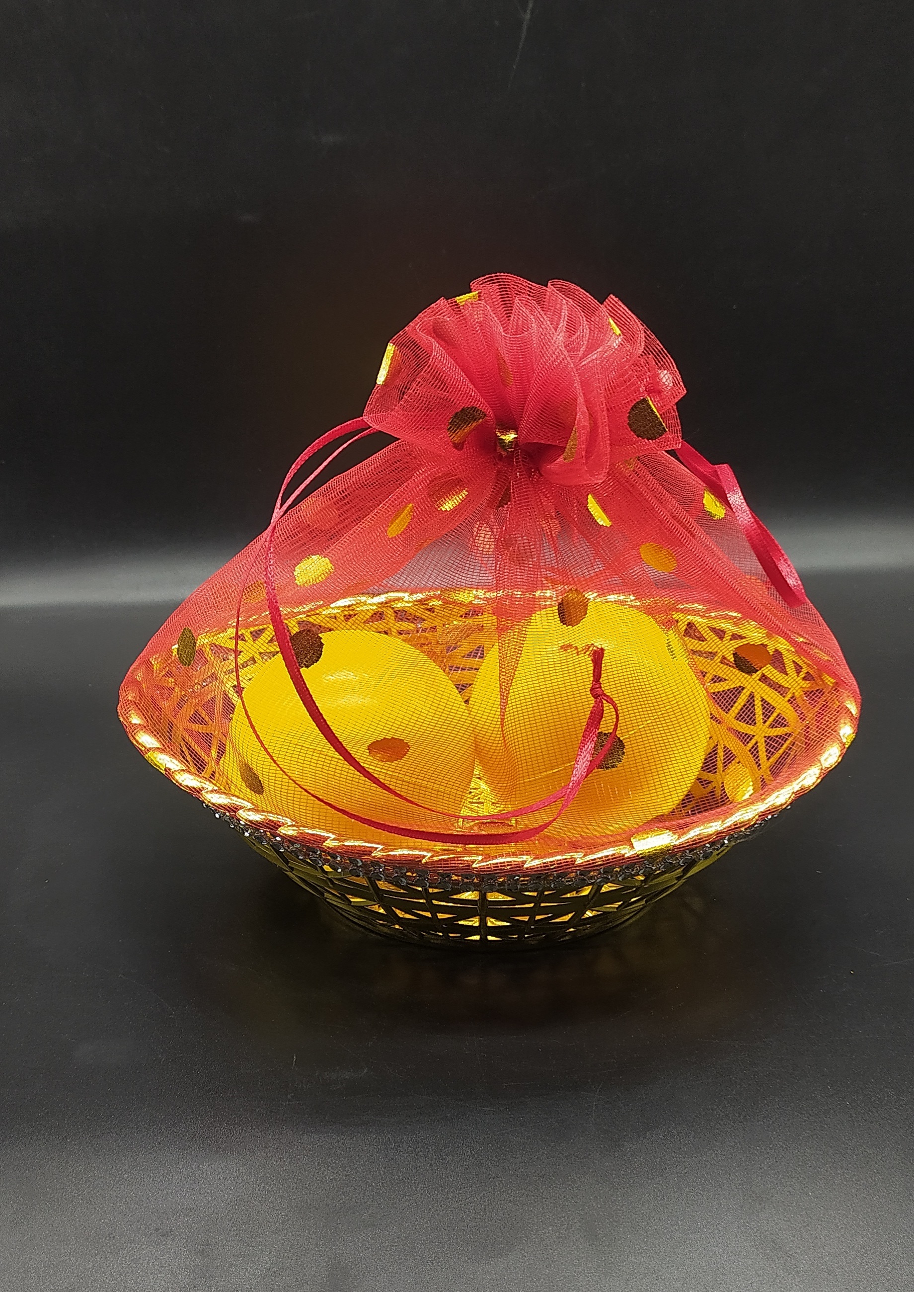 Ladoo Bowl - Plastic 7.5"x5.5"x2.5" | Ideal For Gifts Holds 2 Ladoos (200-250g) In A Stylish Golden Design