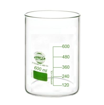 Beaker Low Form 600 Ml Without Spout Equipment Materials: Borosilicate 3.3