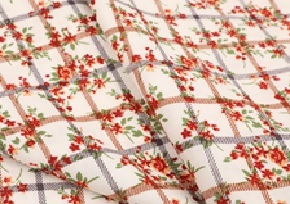 Red Rayon Printed Fabric In Every Colour