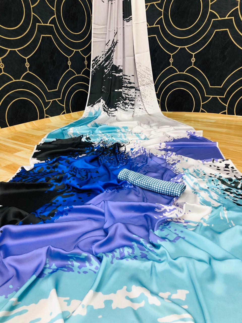 Multi Colour Ladies Pure Satin Silk Saree