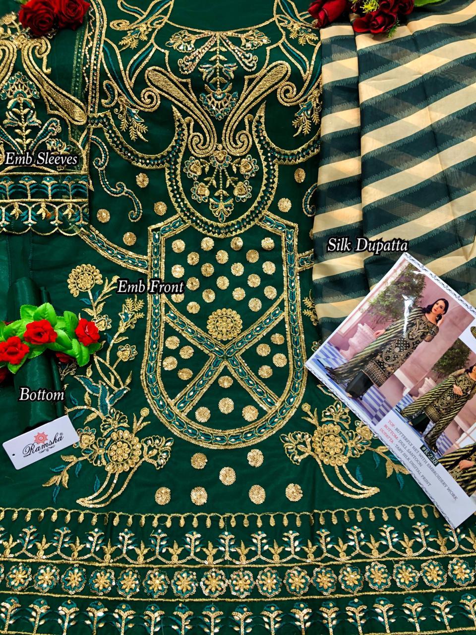 Green Beautiful Georgette Unstitched Unstitched Salwar Suit Pakistani Dresses