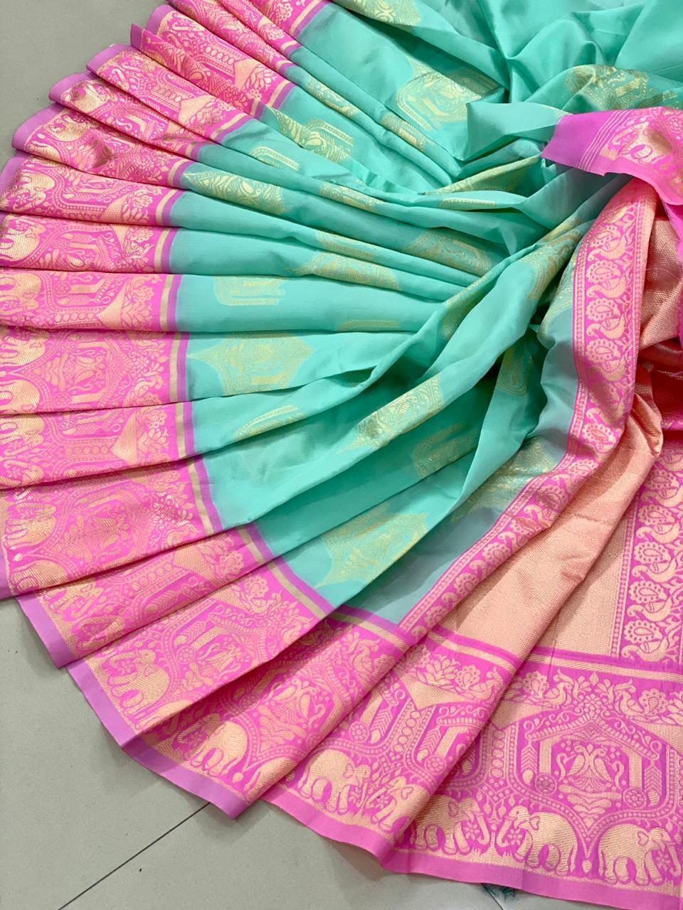 Multi Colour Ladies Jacquard Saree