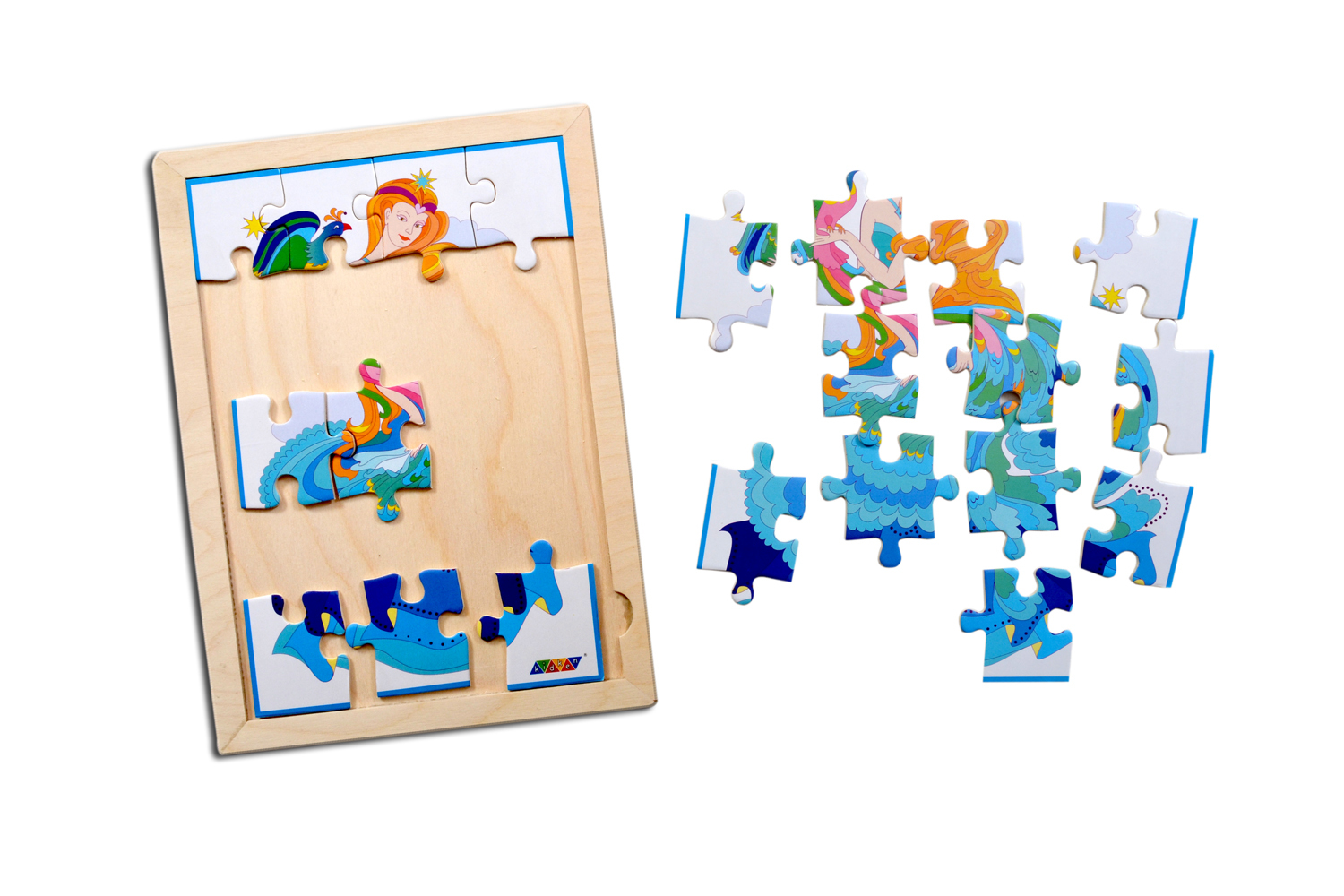 Kidken Queen Jigsaw Puzzle With Colouring Sheet - Wooden Material, 21x29 Centimeter , Multi-color, Vitally Engaging For Toddler's Visual Development