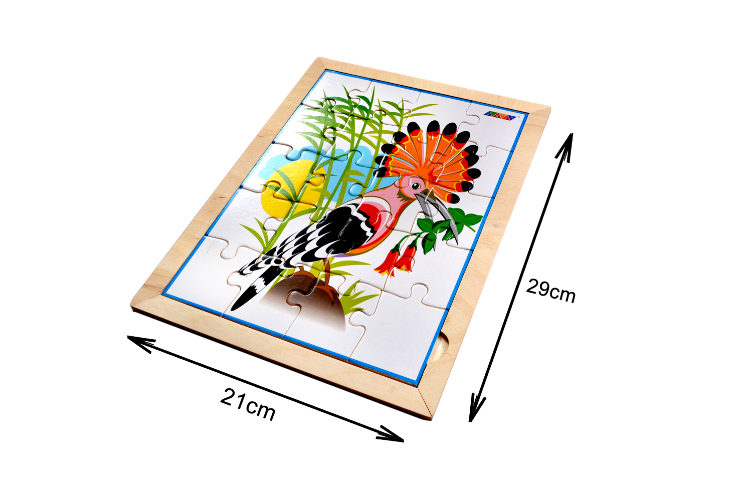 Kidken Bird Jigsaw Puzzle With Colouring Sheet - Wood, 21x29 Cm, Multi | Encourages Logical Thinking, Fine Motor Skills, And Visual Development