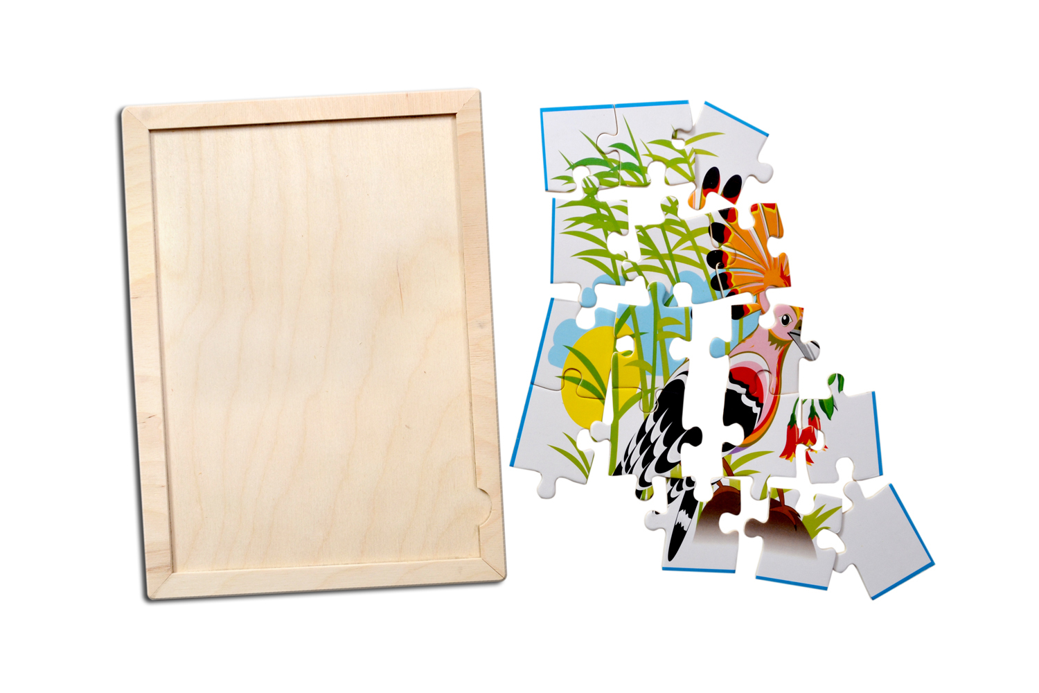 Kidken Bird Jigsaw Puzzle With Colouring Sheet - Wood, 21x29 Cm, Multi | Encourages Logical Thinking, Fine Motor Skills, And Visual Development