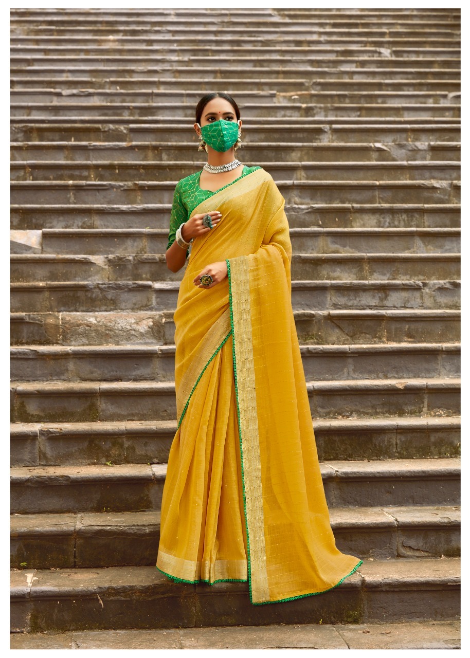 6 Color Available New Designer Linen Bollywood Fancy Saree