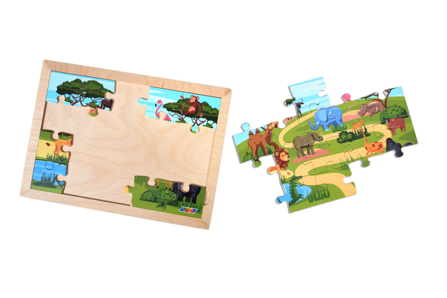 Kidken Forest Jigsaw Puzzle - Wooden, 21x29 Inch, Multi-colored | Engages Visual Development, Enhances Logical Thinking & Fine Motor Skills