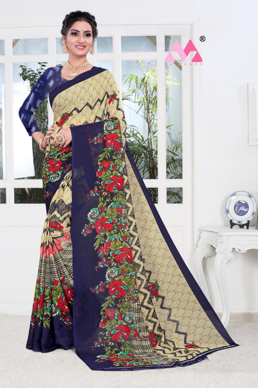 Golmal Sarees - Georgette Fabric, Heavy Printed Design | Breathable, Washable, Traditional Dress For All Seasons