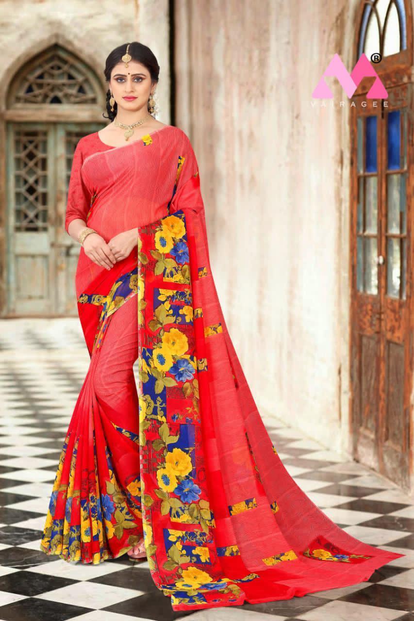Golmal Sarees - Georgette Fabric, Heavy Printed Design | Breathable, Washable, Traditional Dress For All Seasons
