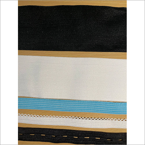 Knitted Elastic Tape - Polyester, 10mm-100mm Width, White Color, 0.5mm-5mm Thickness | Versatile for Garment Application, Efficient Manufacturing Techniques