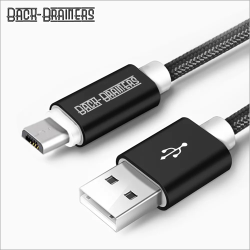Black Usb Cable - Stainless Steel & Zinc Alloy, 1.2m Length, Black Color | High Voltage Ampere, Solid Round Conductor, 1-year Warranty