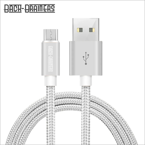 White Usb Cable - Stainless Steel & Zinc Alloy, 1.2 Meter Length, Smooth Braided Sleeve, Flexible Design, High Voltage Ampere, 01 Year Warranty