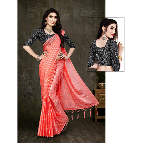 Casual Ladies Red Designer Saree