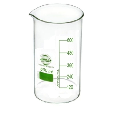 Beaker Tall Form 600 Ml With Spout Equipment Materials: Borosilicate 3.3