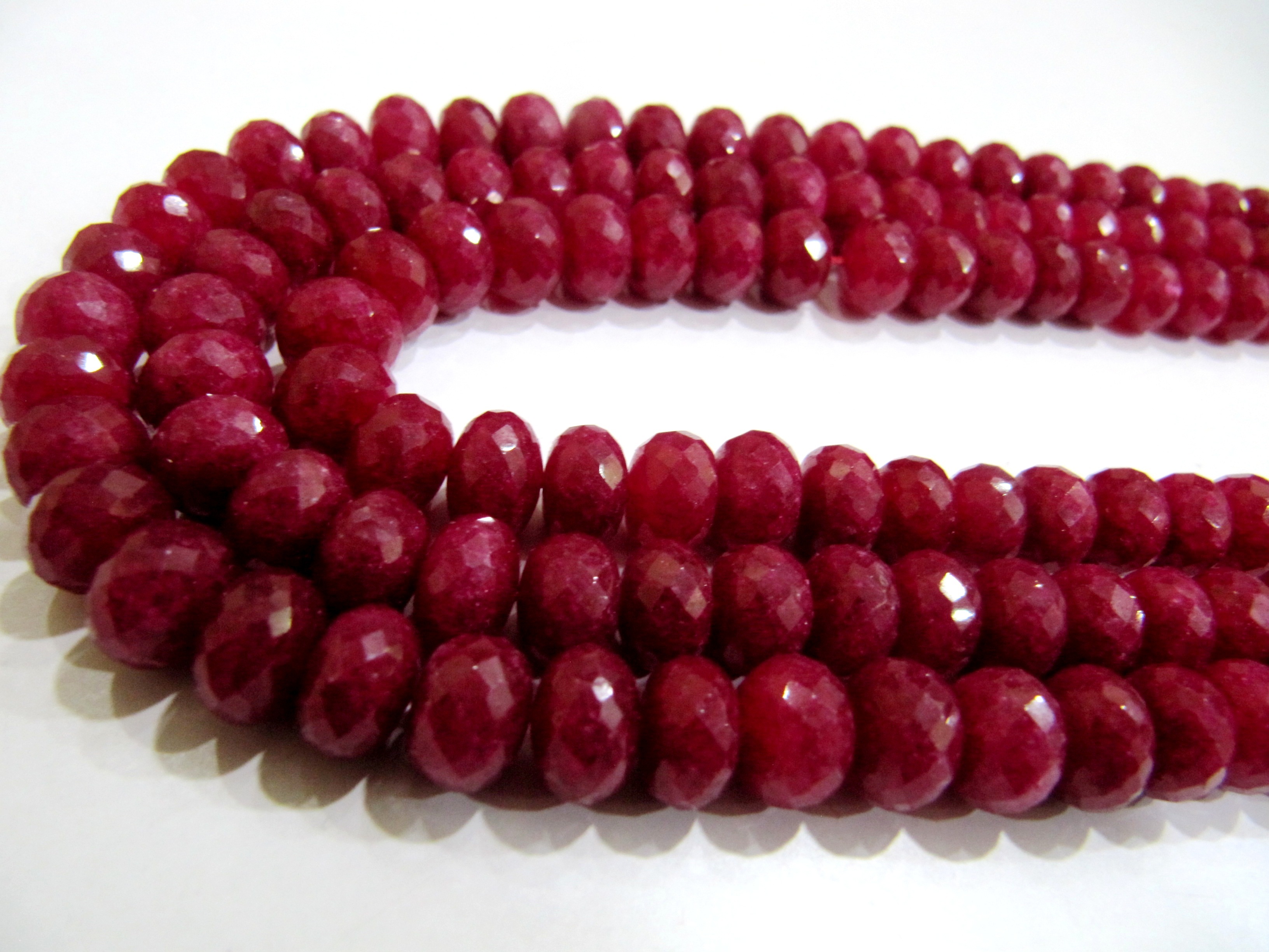 Red Natural Ruby Quartz Rondelle Faceted