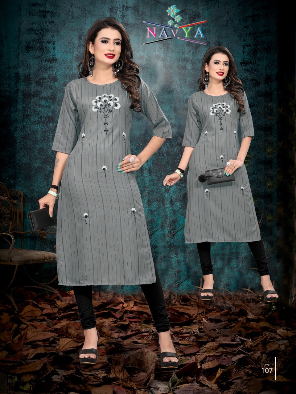 Fashion Bits Diya Slub Lining / Rayon Baze Fabric Kurtis - M(38) To Xxl(44) Size Range, 3-4th Sleeve, Embroidered Pattern, Quick Dry, Washable, Custom Logo Options