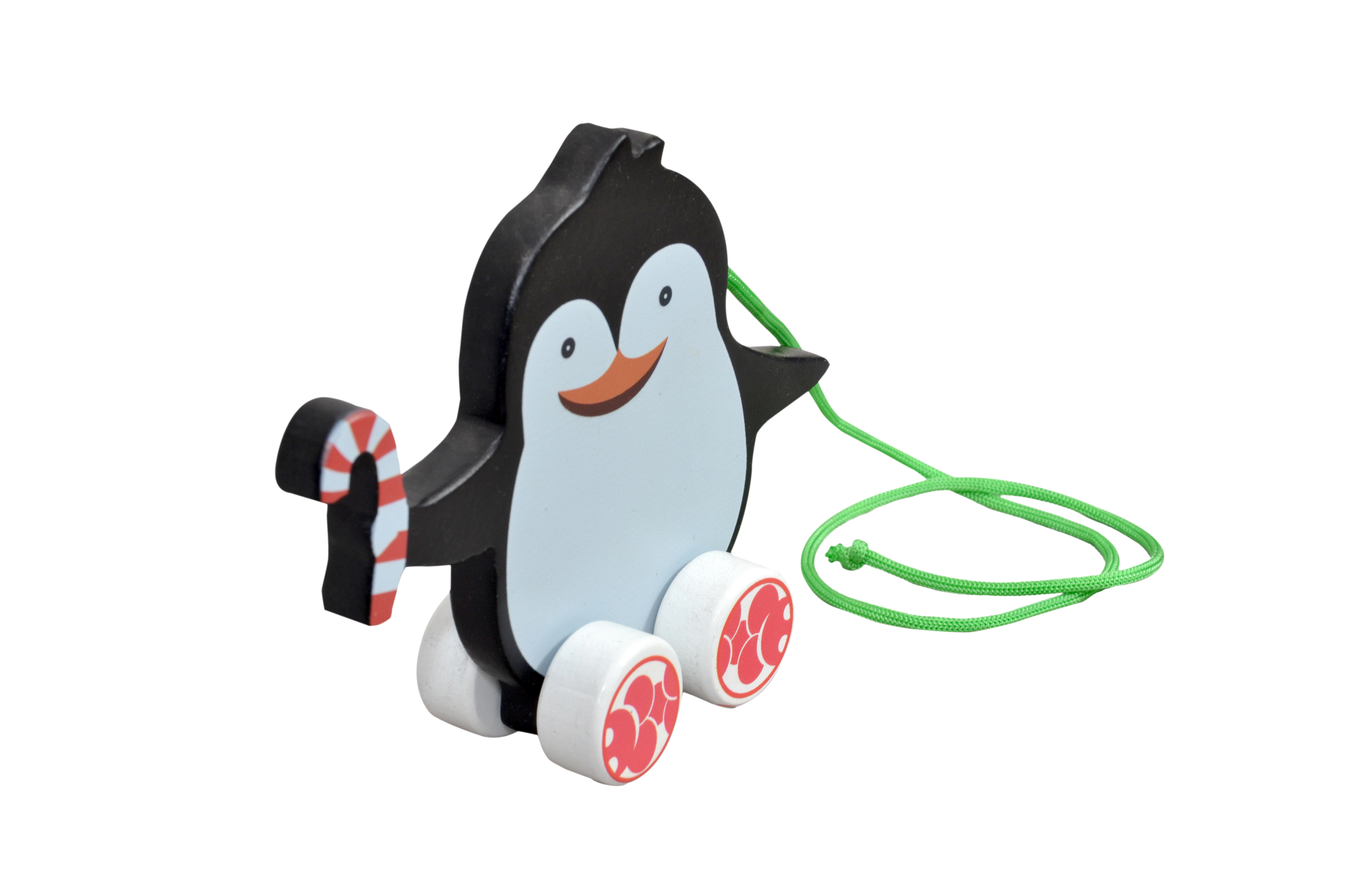 Kidken Pull Along Penguin - Wooden, Multi-color | Engaging Animal Design, Teaches Movement And Real World Understanding