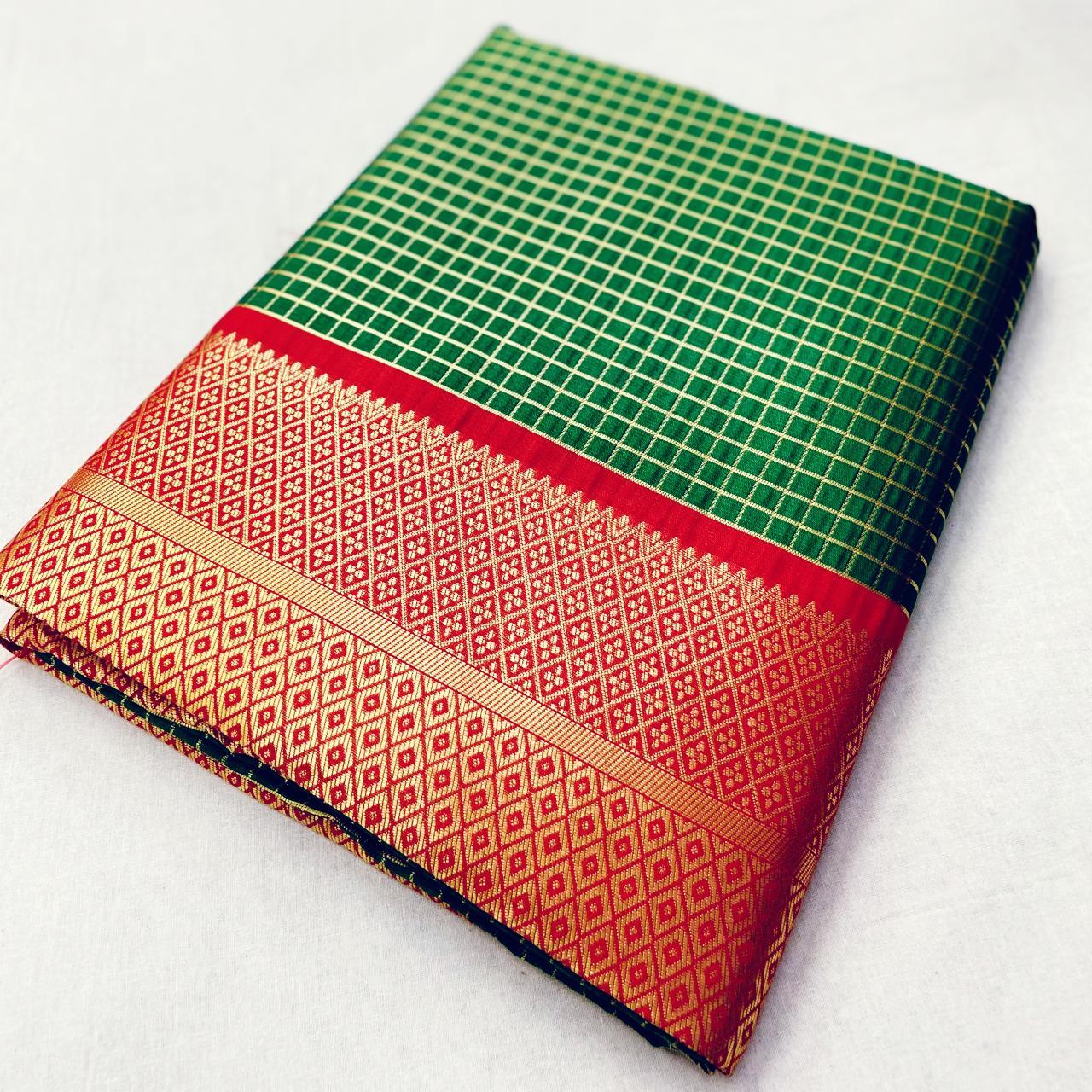 Multi Colour Ladies Check Saree