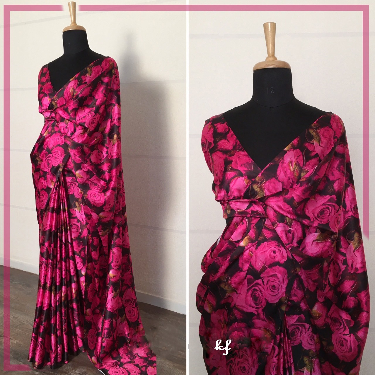 Saree - Heavy Pure Sartin Silk, Multi Colour With Gorgeous Print | Bollywood Style For All Seasons