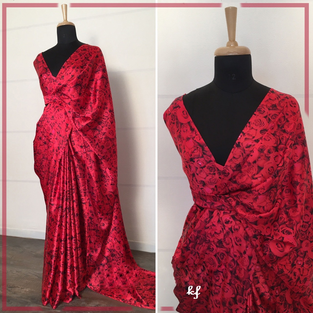 Saree - Heavy Pure Sartin Silk, Multi Colour With Gorgeous Print | Bollywood Style For All Seasons