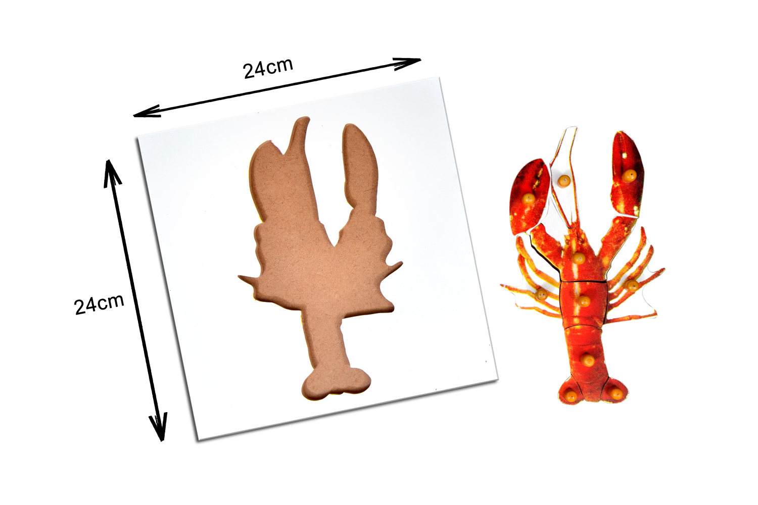 Kidken Montessori Lobster Puzzle - Wooden, 24x24 Cm, Red | Educational Pegged Puzzle For 2+ Year Kids, Develops Fine Motor Skills And Body Part Recognition