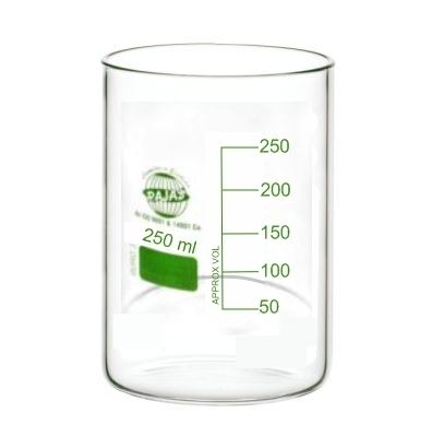 Beaker Low Form 250 Ml Without Spout Equipment Materials: Borosilicate 3.3
