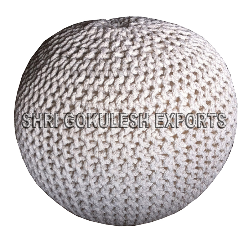 Customized Handmade Designer Cotton Poufs Seating Ottomans Foot Stool
