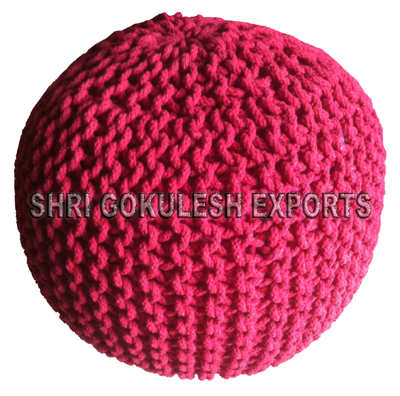 Customized Handmade Designer Cotton Poufs Seating Ottomans Foot Stool