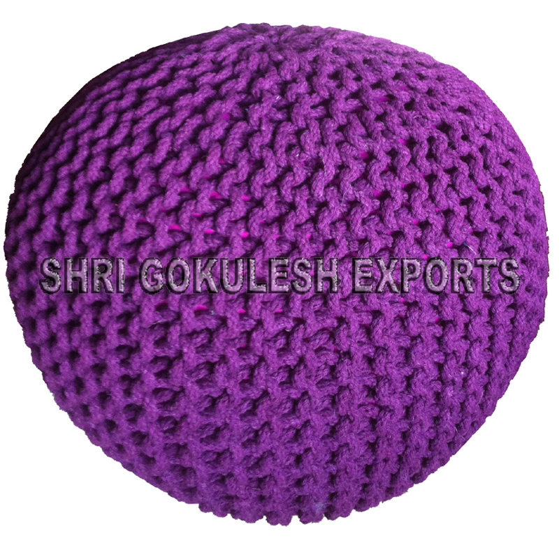 Customized Handmade Designer Cotton Poufs Seating Ottomans Foot Stool