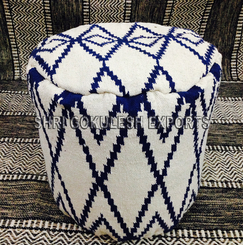 Customized Handmade Cotton Seating Floor Stool Poufs And Ottomans