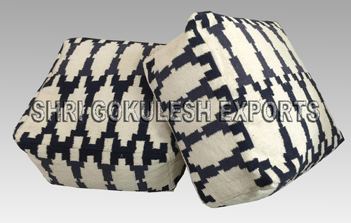 Customized High Quality Home Living Room Cotton  Floor  Stool Poufs And Ottomans