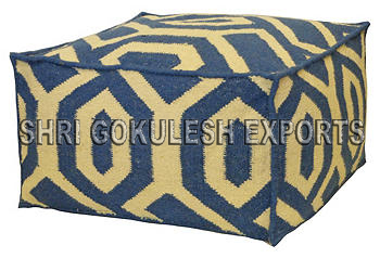 Customized Indian Designer Stylish Look Cotton Seating Poufs And Ottomans