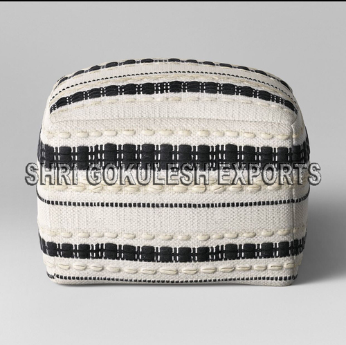 Customized 100% Cotton Handmade Beautiful Designer Poufs Seating Ottomans