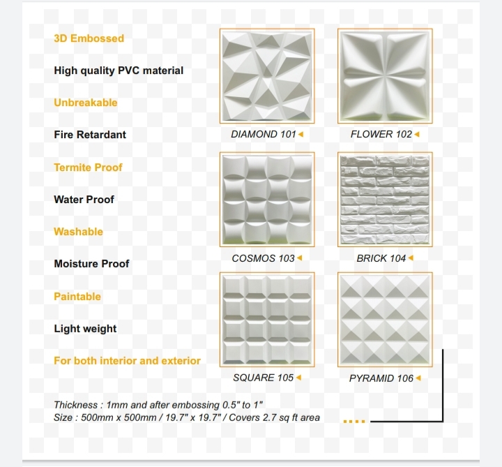 3 डी वॉल पैनल