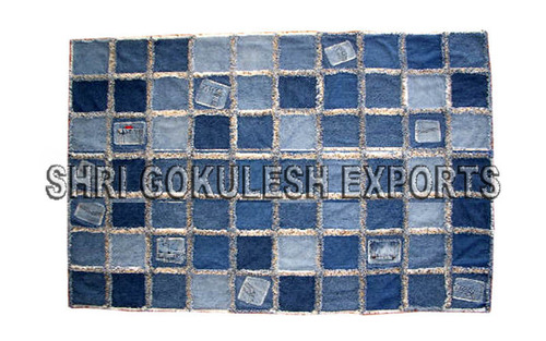 Denim Cotton Handmade Rug - 100% Cotton, Custom Size & Color | Durable, Hand Washable, Modern Design, Perfect for Home & Commercial Use