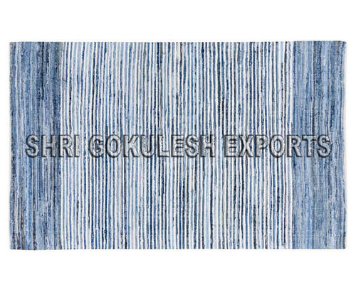 Handmade Natural Indian Cotton Denim Carpets Back Material: Woven Back