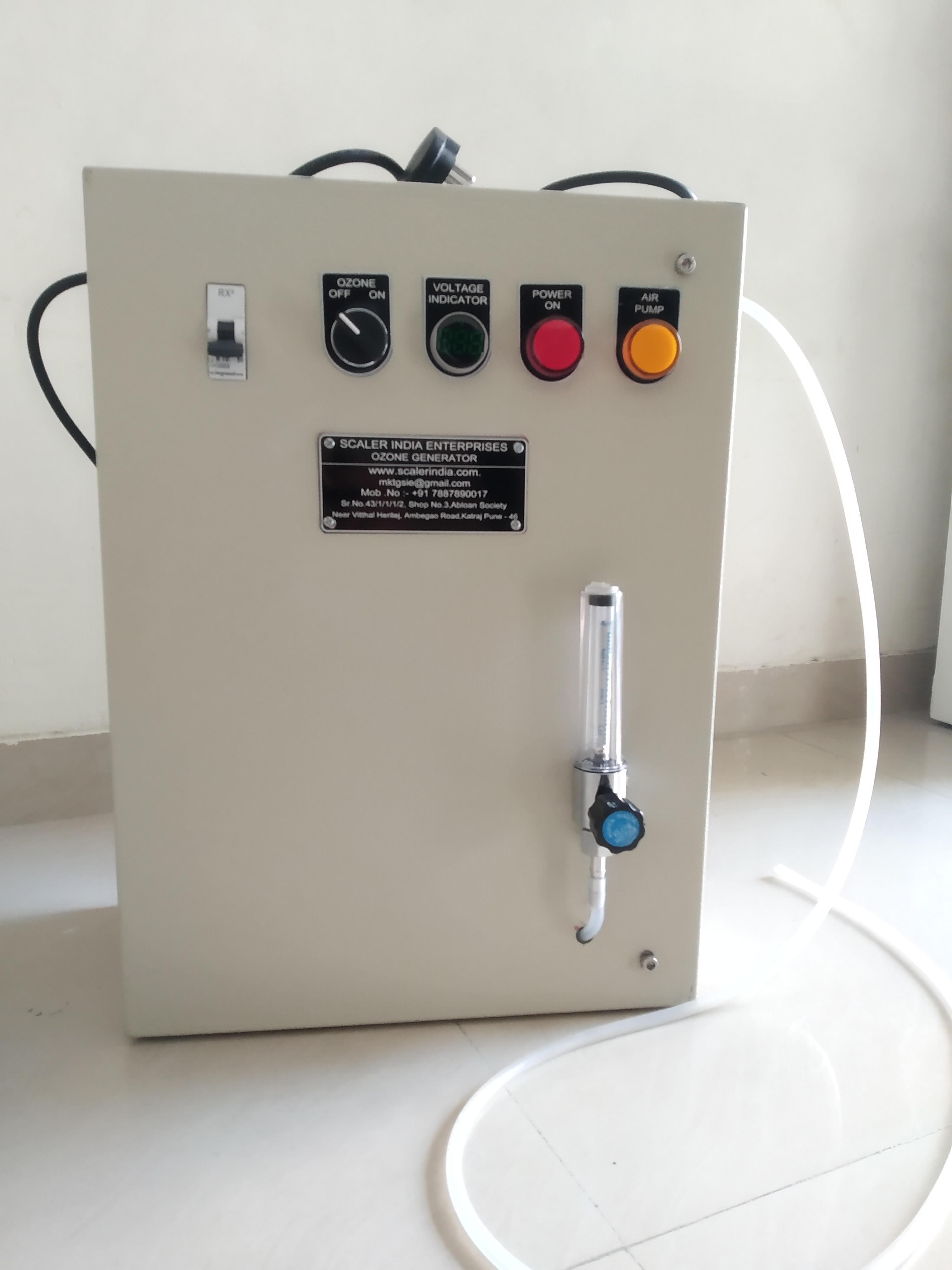 Portable Drinking Water Ozone Generator - Ms Material, 12x6x16 Inch Size | 20gm/hr Capacity, 20 Watt Power, 12 Month Warranty