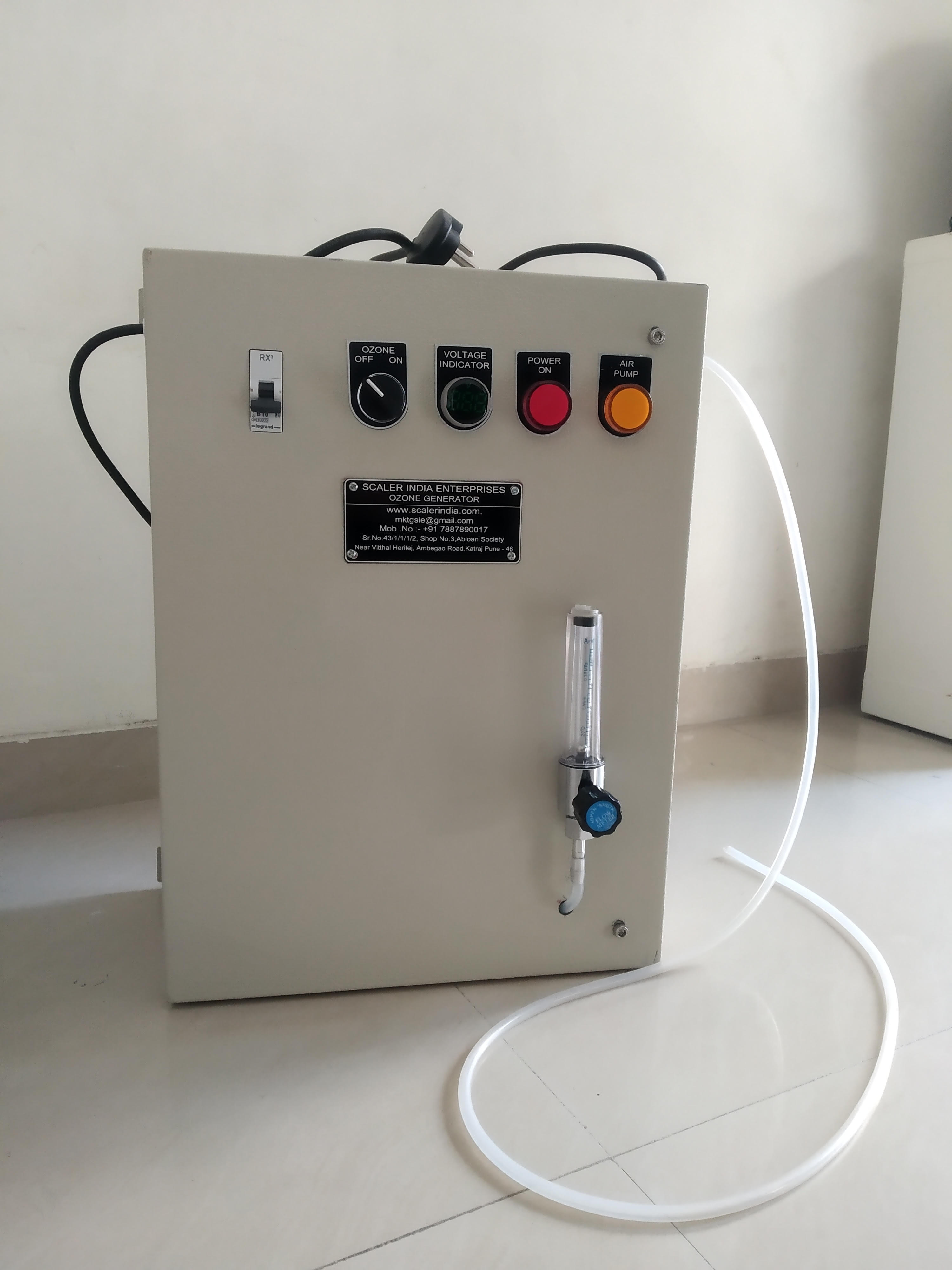 Portable Drinking Water Ozone Generator - Ms Material, 12x6x16 Inch Size | 20gm/hr Capacity, 20 Watt Power, 12 Month Warranty