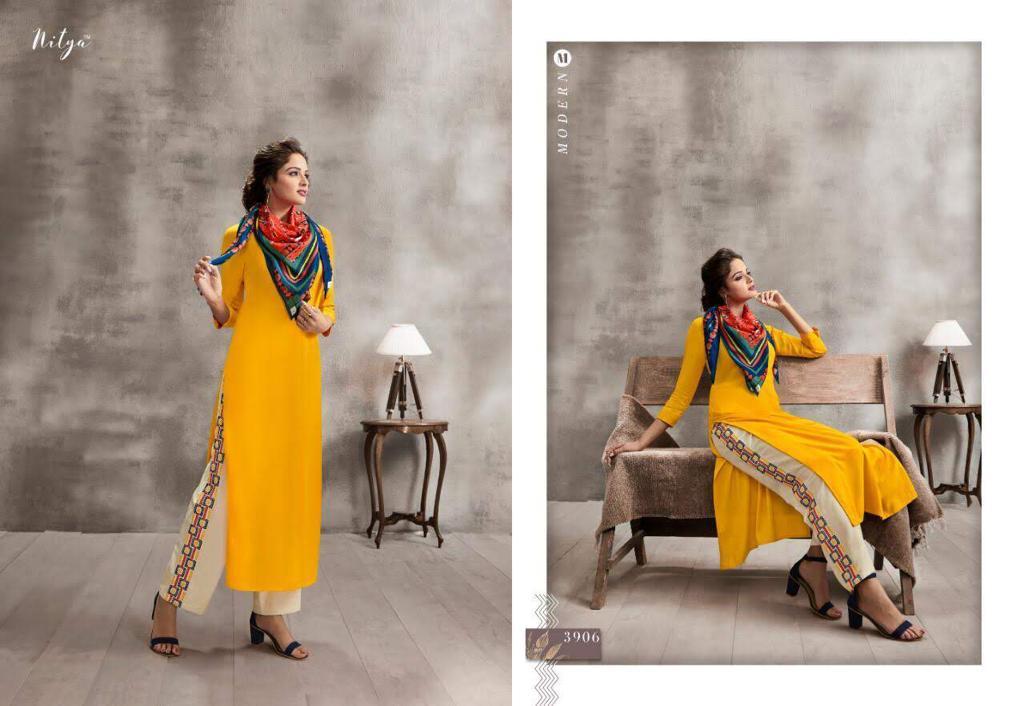 Washable Nitya Vol 39 Nx Rayon With Embroidery Kurtis 3 Pics