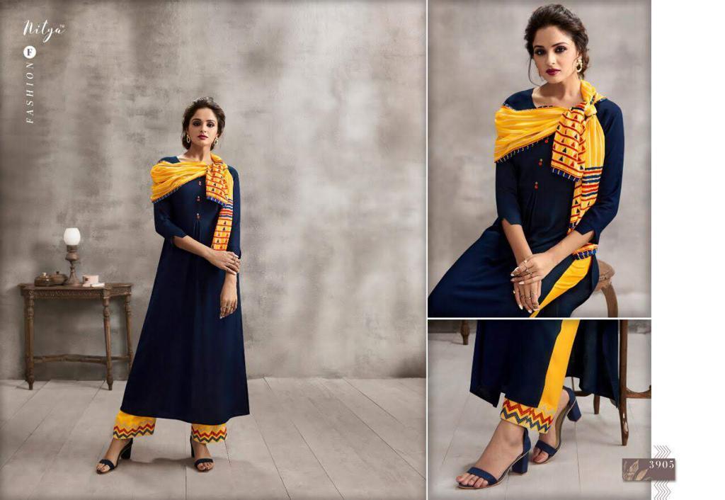 Washable Nitya Vol 39 Nx Rayon With Embroidery Kurtis 3 Pics
