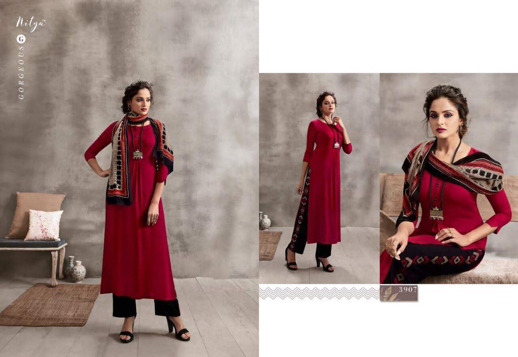 Washable Nitya Vol 39 Nx Rayon With Embroidery Kurtis 3 Pics