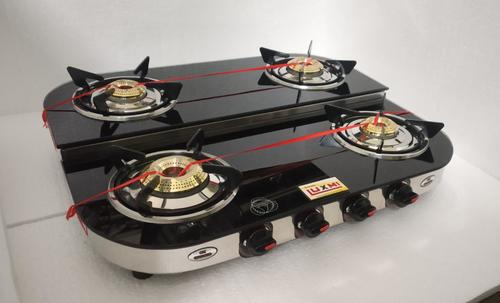 डबल डेकर 4 बर्नर गैस स्टोव आयाम (L* W* H): 635X500X7 मिलीमीटर (मिमी)