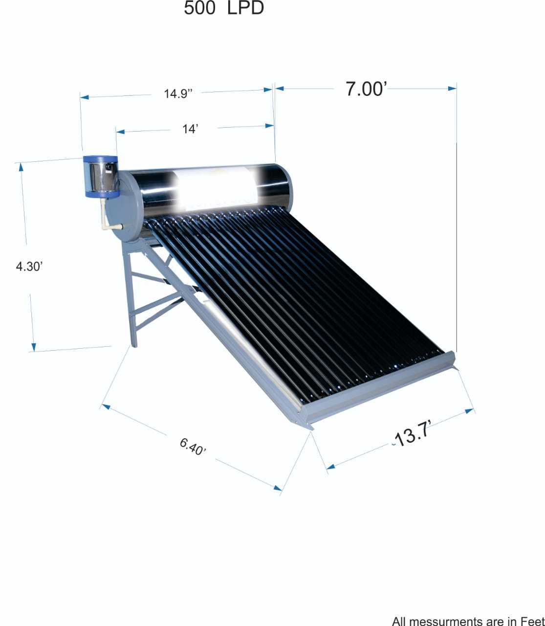 Etc Solar Water Heater (100 -500 Lpd) Capacity: 100-500 Liter/day