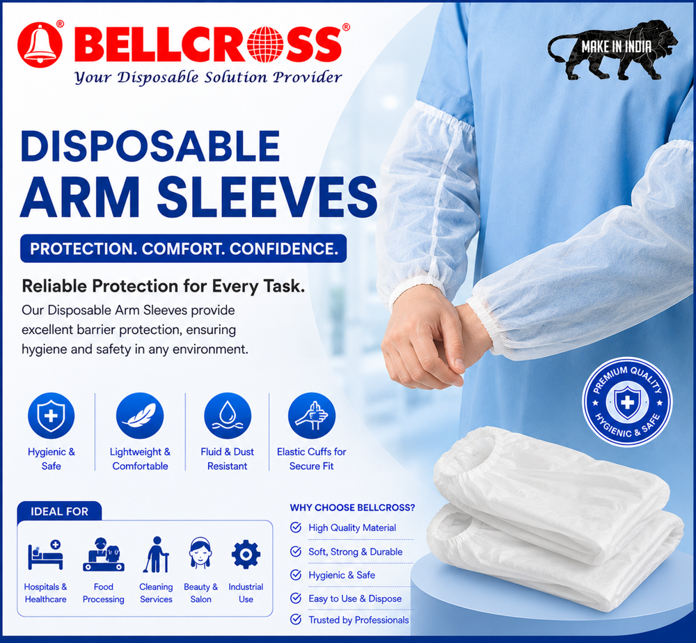 Bellcross Disposable Non Woven Arm Sleeves - Color: Blue