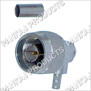 N Male Right Angle Crimp - Stainless Steel, 2-5 Inch Size, Silver Plating | CNC Machining, Compatible with RG58, RG06, RG11, RG8/213