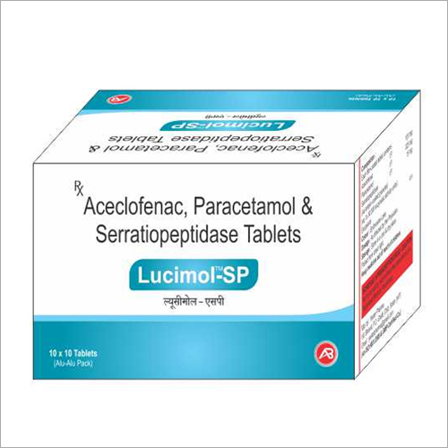 Aceclofenac Paracetamol And Serratiopeptidase Tablets - 100mg Aceclofenac, 500mg Paracetamol, 325mg Serratiopeptidase | Effective Pain Relief for Headaches, Migraines, Musculoskeletal Pain, Menstrual Discomfort, Tested For Quality and Purity