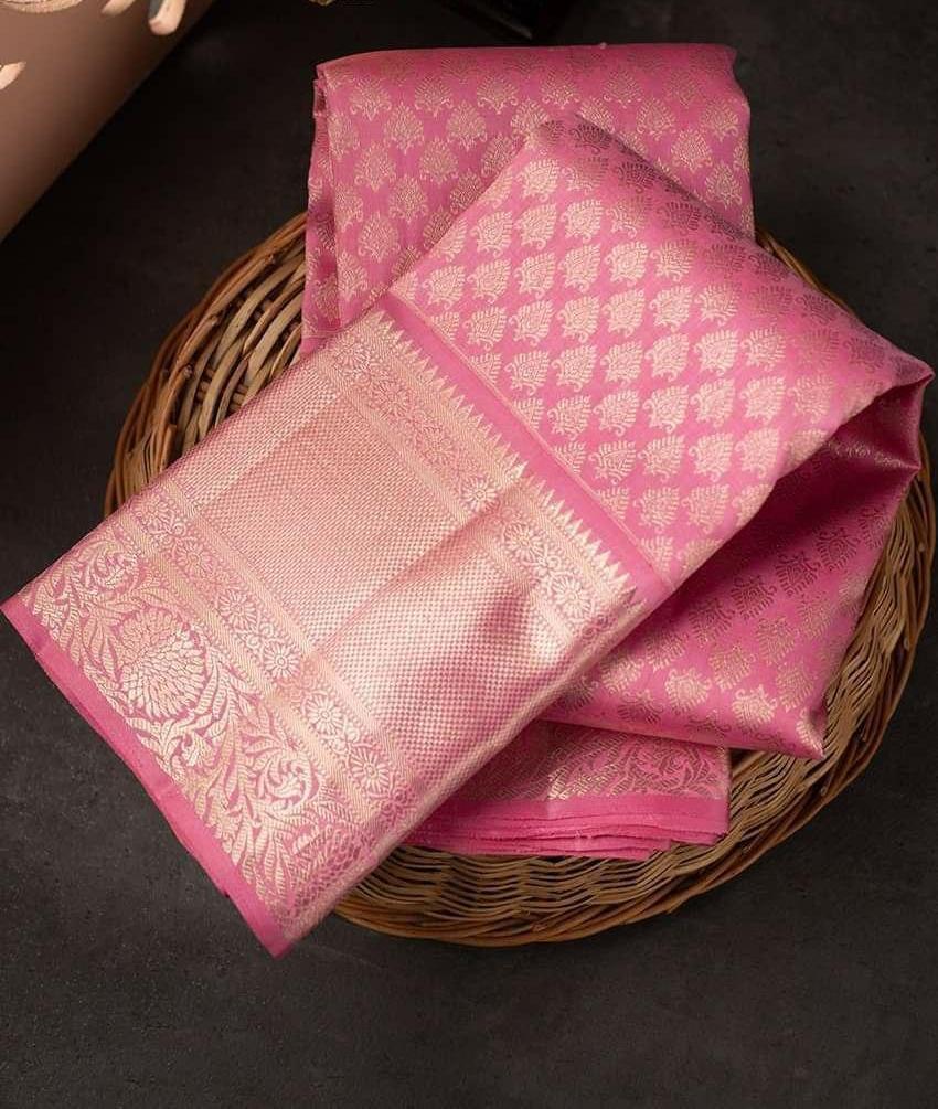 Soft Lichi Silk Saree - Beautiful Rich Pallu & All-over Jacquard Work | Multi-color, Traditional Style For All Seasons