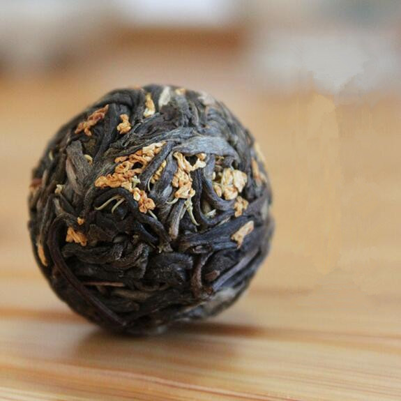 China Sweet Dried Osmanthum Flavor Handmade Blooming Osmanthus Pure Tea Ball