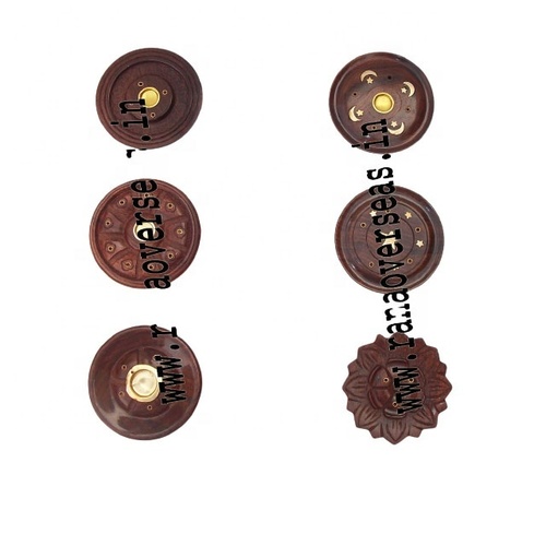 Wooden Cone Incense Plates - Handcrafted Wooden Carved Incense Holder, Polished Finish, Easy to Clean, Decorative Religious Style